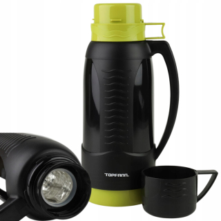 Termoska, termonádoba - Topfann THERMOS termoska na nápoje, 1 l, čierna, odtiene zelenej